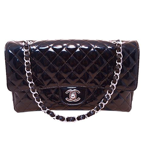 chanel patent shoulder bag|chanel patent leather flap bag.